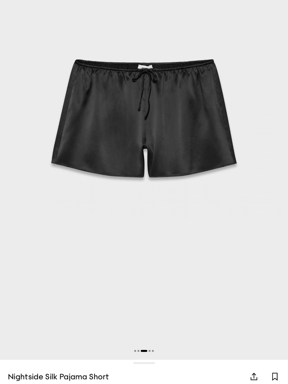 Aritzia Black Silk Pajama Shorts